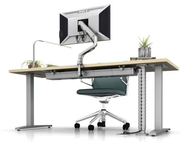 Desk with undermount Dekko Wire Management system