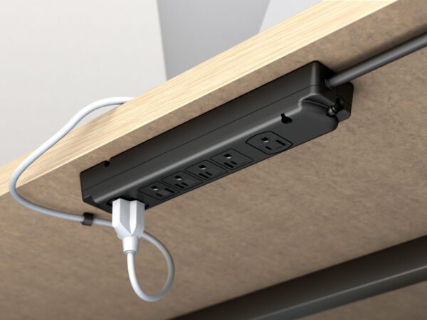 F 714 Power Strip installed under a table